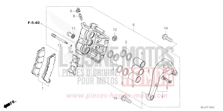 ETRIER DE FREIN ARRIERE de Gold Wing MAT BALLISTIC BLACK METALLIC (NHA86) 2025